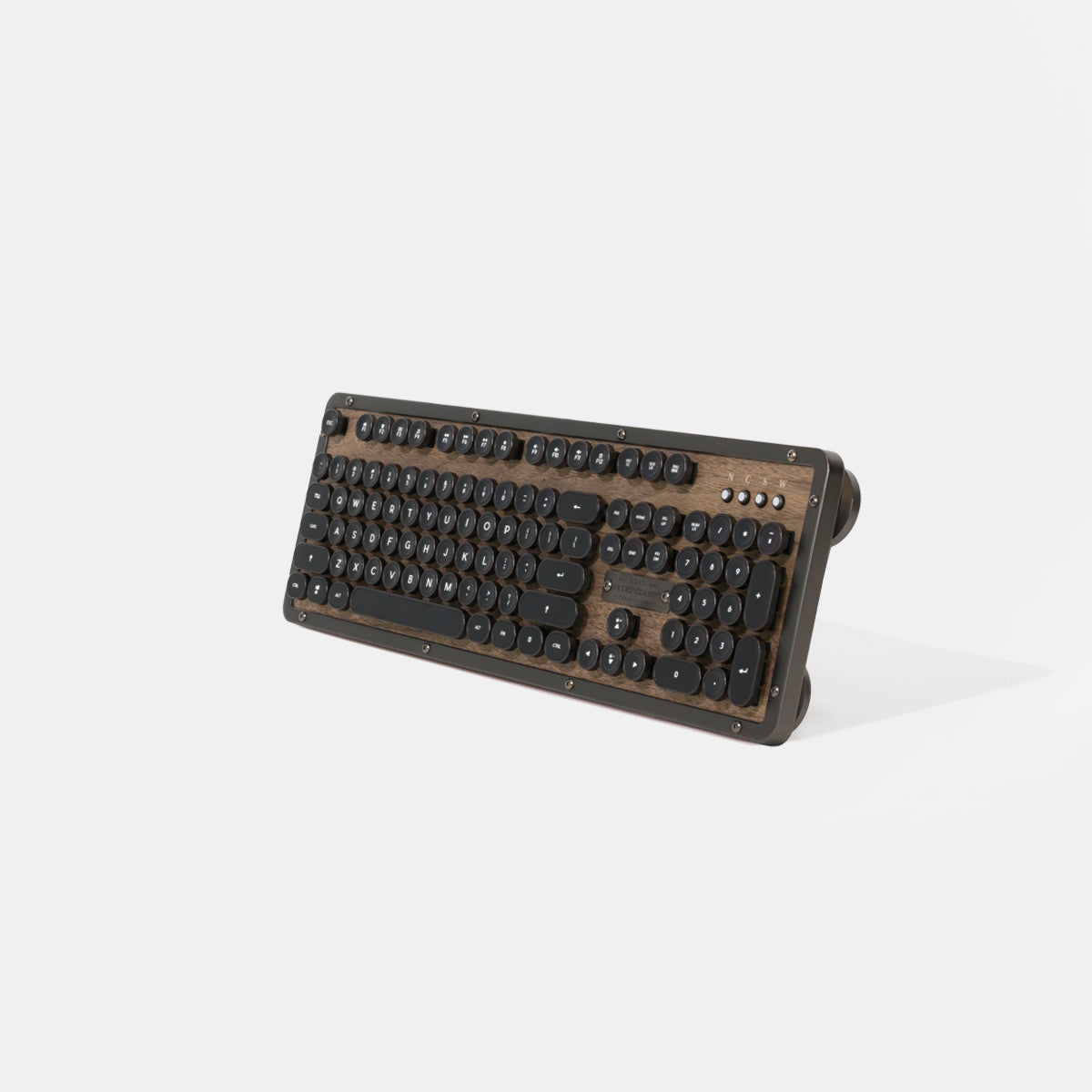 Retro Bluetooth-toetsenbord – 86 Toetsen, Compact, Met Tabletstandaard (max. 30,2 Cm), BT 5.0, Voor IOS, Android, Laptop, Wit